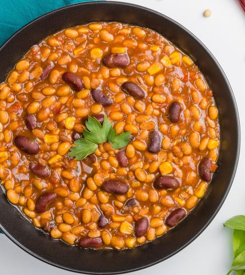1/2 cup baked beans 1/2 cup baked beans