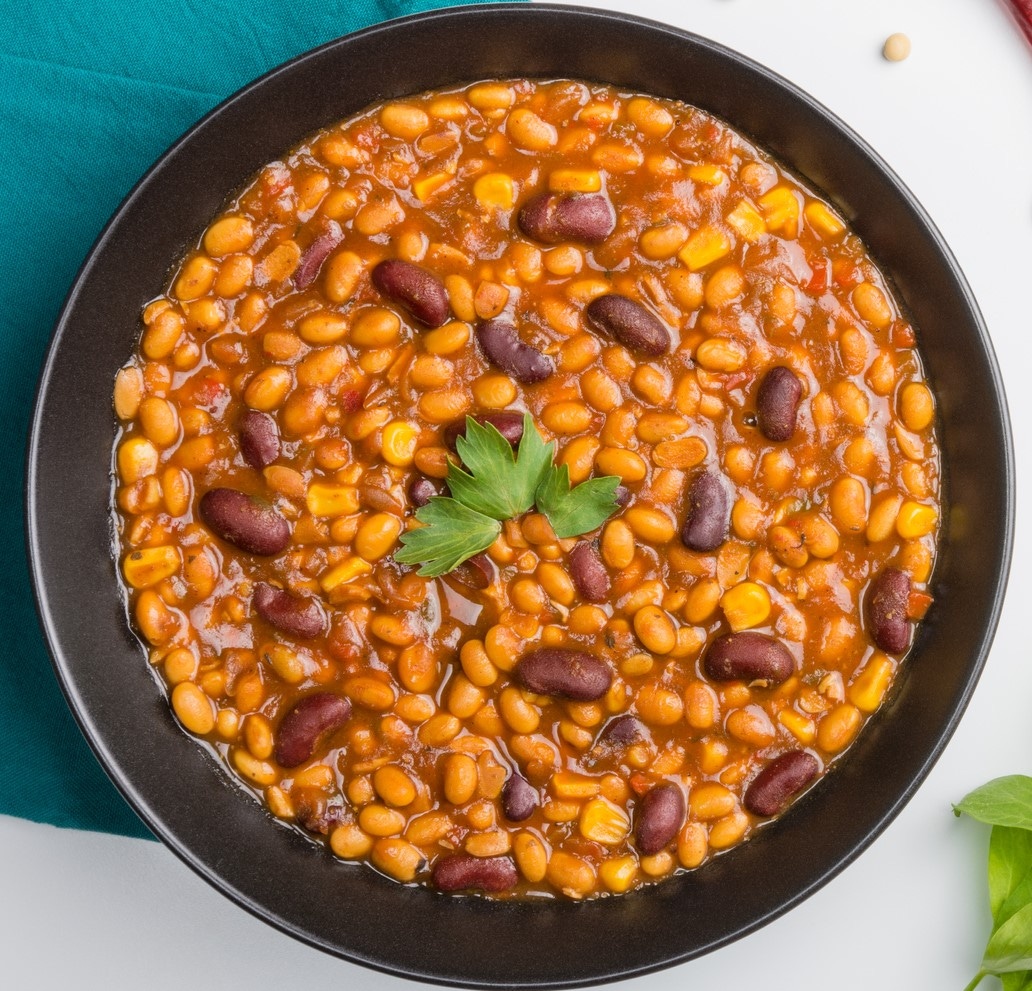1/2 cup baked beans 1/2 cup baked beans