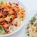 Chicken Kebab with Cabbage and Beans Salad