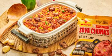 Jollof Rice with Soya Chunks